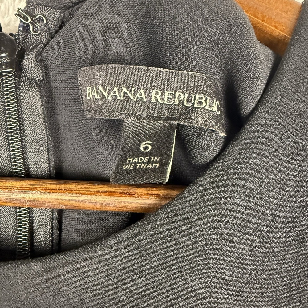 Banana Republic Little Black Blouson Mini Dress Women's 6 Professional Chic - Picture 6 of 12